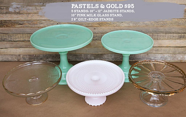 pastel and gold glass set